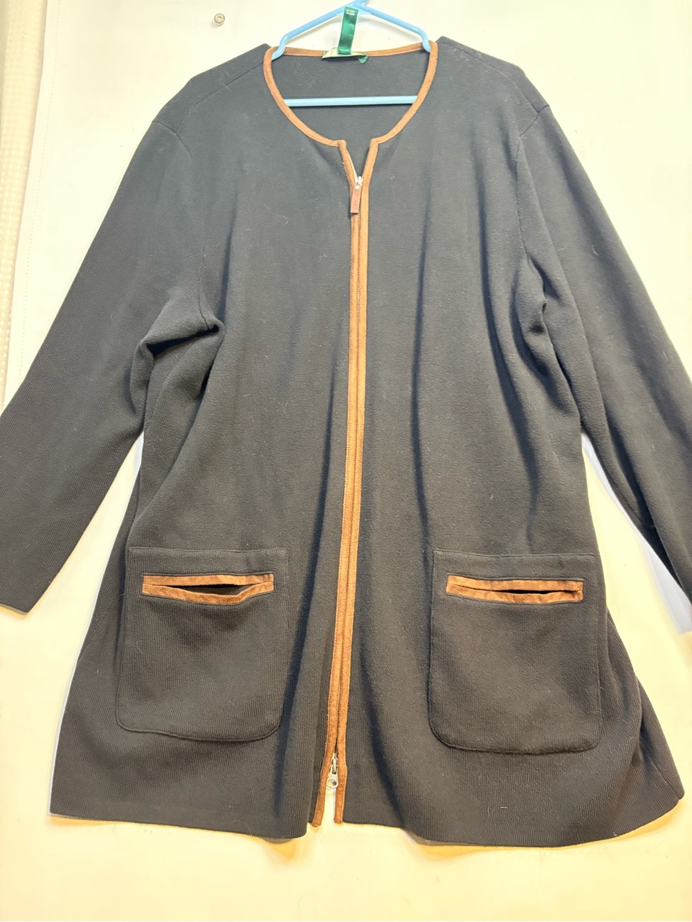 Lauren Ralph Lauren Black Cardigan with Brown Trim size 3x - Picture 9 of 14